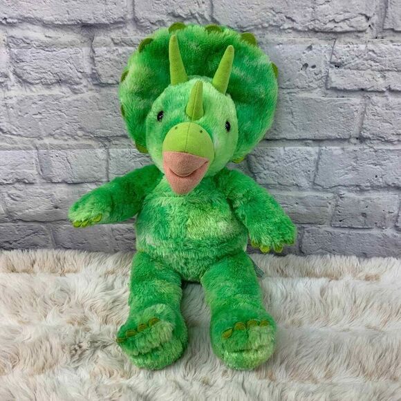 Build A Bear Green‎ Triceratops Dinosaur Dino Plushie Stuffed Animal - Picture 1 of 7